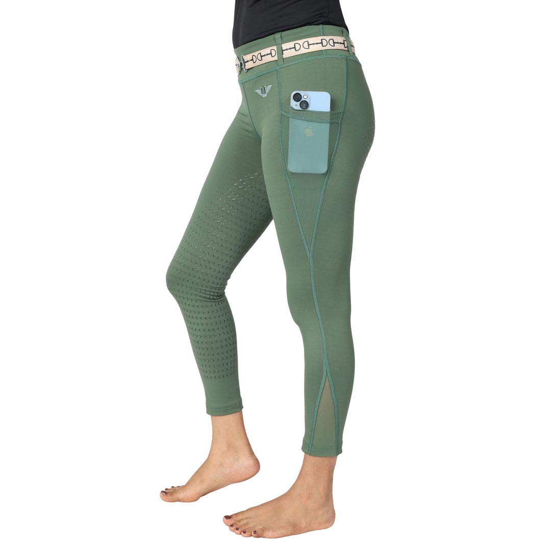 TuffRider Children's Minerva EquiCool Full Seat Tights With Phone Pocket and Loops