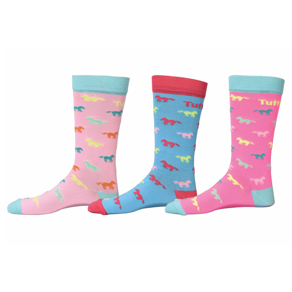 TuffRider Neon Pony Children Socks - 3 Pack