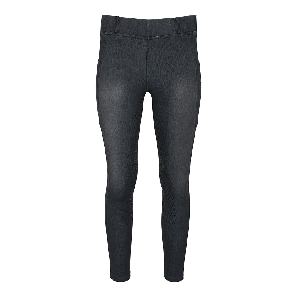 Equine Couture Ladies Denim Full Seat Silicon Tights with Phone Pocket