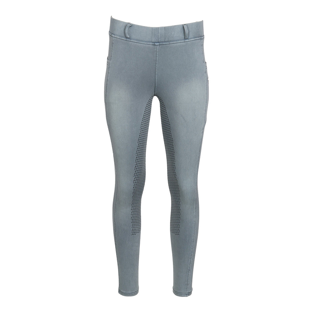 Equine Couture Ladies Denim Full Seat Silicon Tights with Phone Pocket