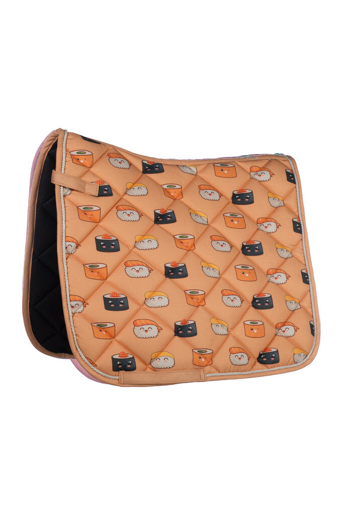 HKM Naples Saddle Pad-Pastel Orange/Grey