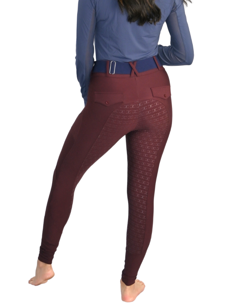 Burgundy Just Right Summer Breeches + Free Bit Belt