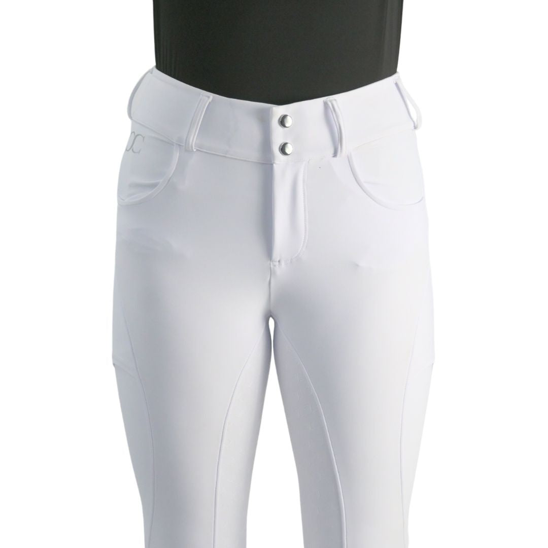 White Just Right Summer Breeches + Free Bit Belt