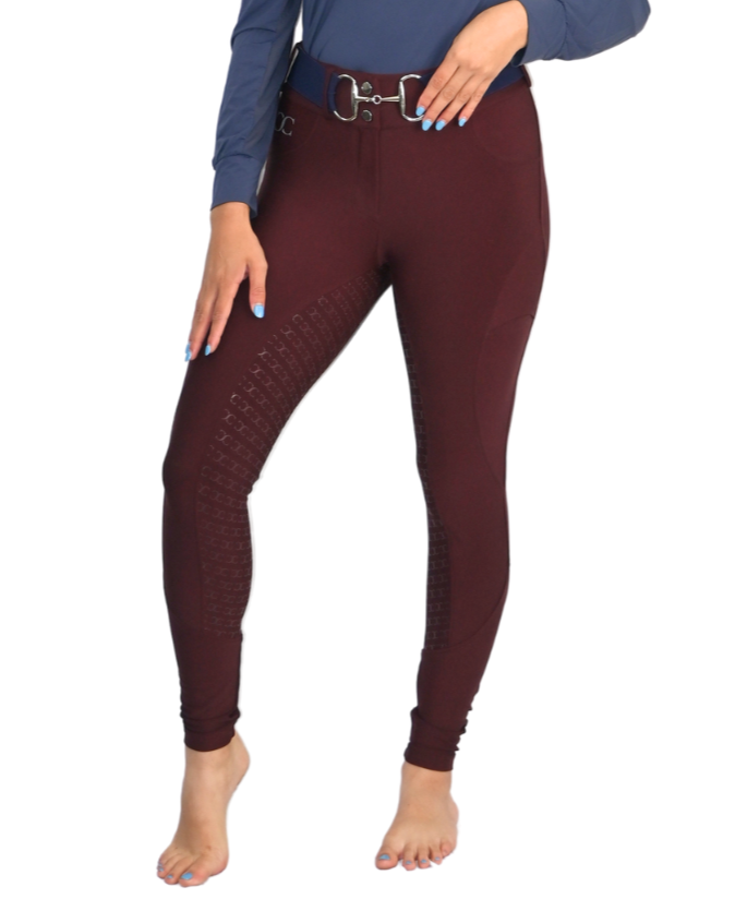 Burgundy Just Right Summer Breeches + Free Bit Belt