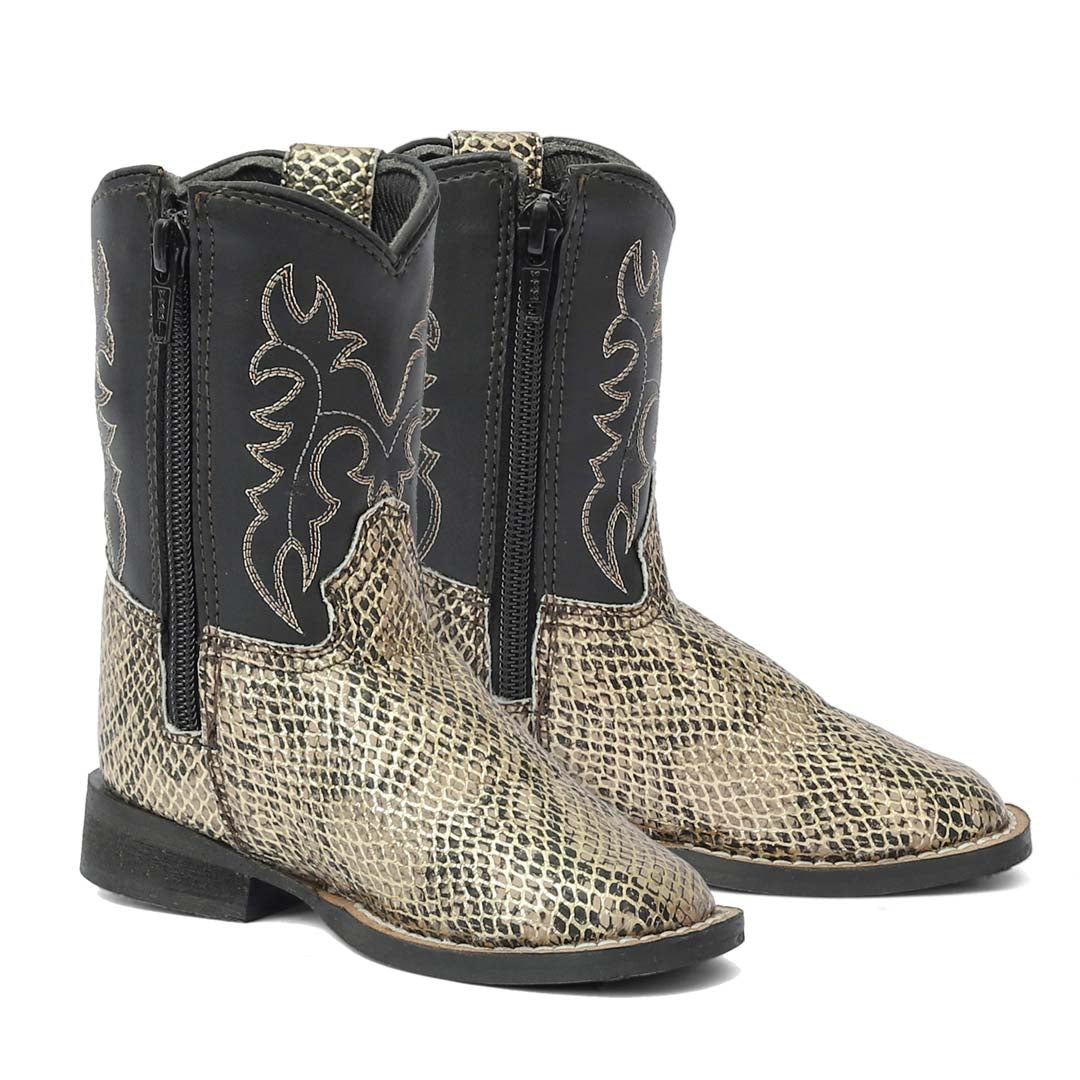TuffRider Toddler Black Snake in My Boot Western Leather Boots