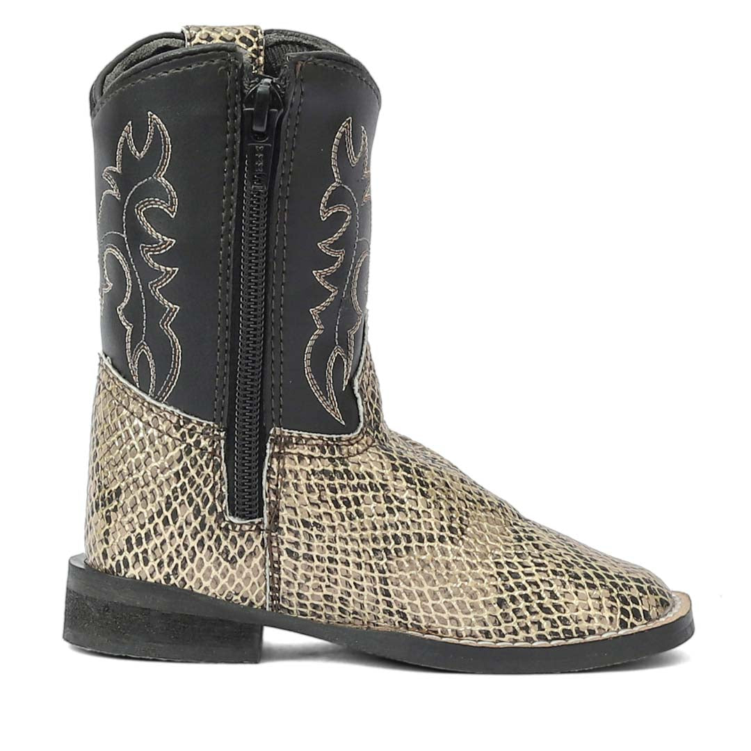 TuffRider Toddler Black Snake in My Boot Western Leather Boots