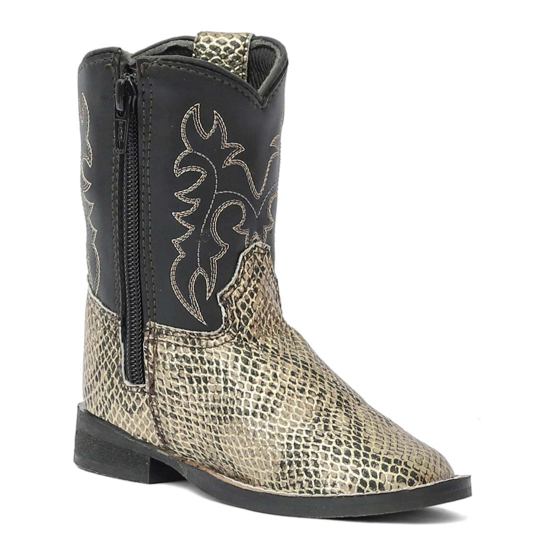 TuffRider Toddler Black Snake in My Boot Western Leather Boots