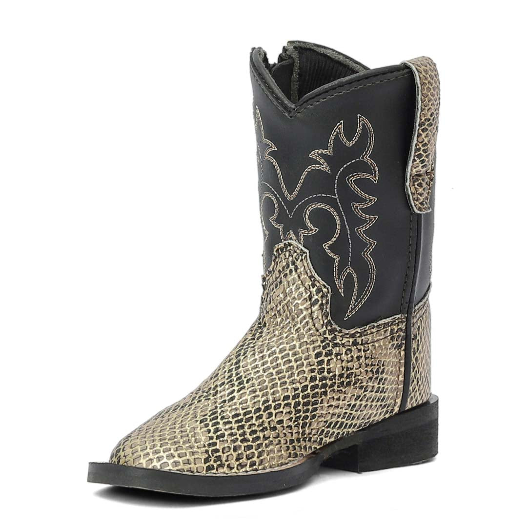 TuffRider Toddler Black Snake in My Boot Western Leather Boots