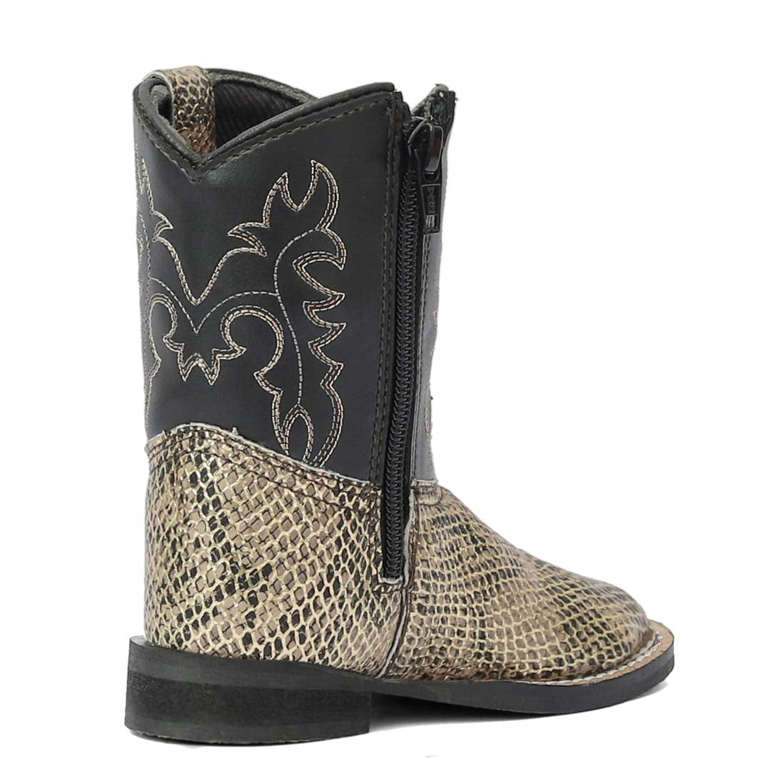 TuffRider Toddler Black Snake in My Boot Western Leather Boots
