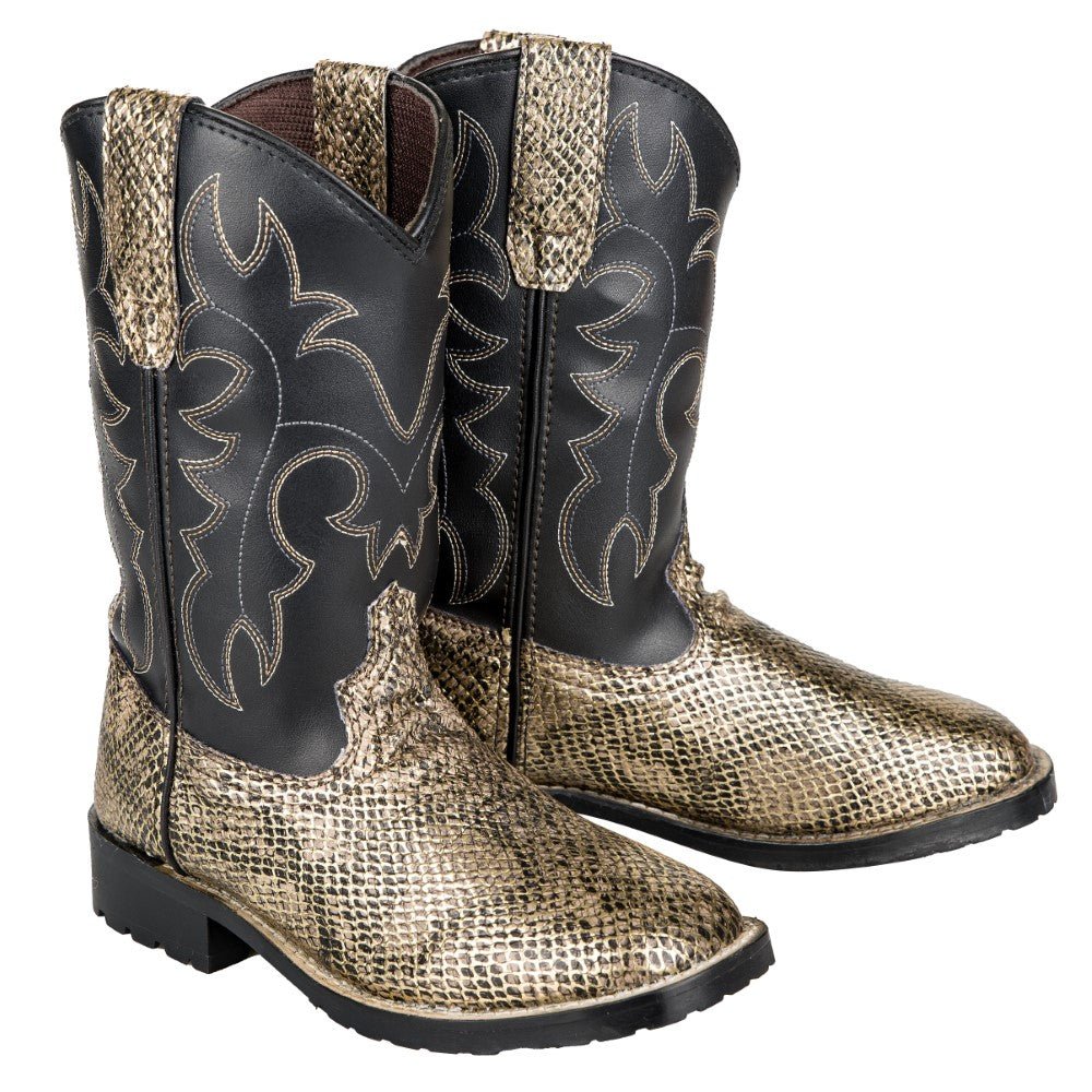 TuffRider Youth Black Snake in My Boot Western Leather Boots