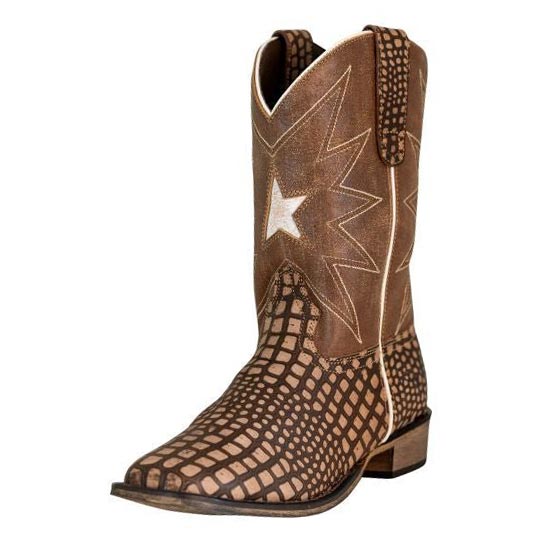 TuffRider Children Bryce Star Embroidered Printed Square Toe Western Boots