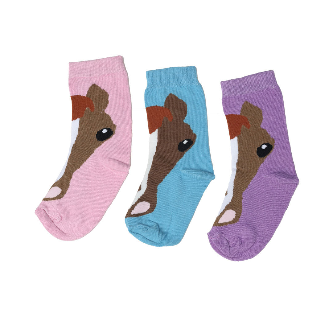 AWST Int'l  Children Horse Face Crew socks - 3 pack