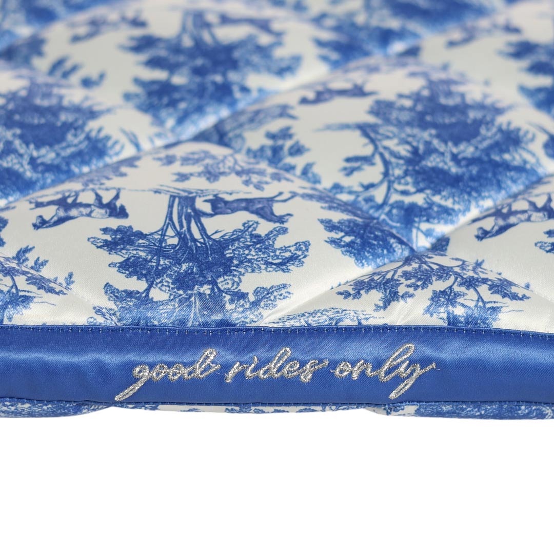 Dapplebay Equestrian Toile Dressage Saddle Pad-Blue/White
