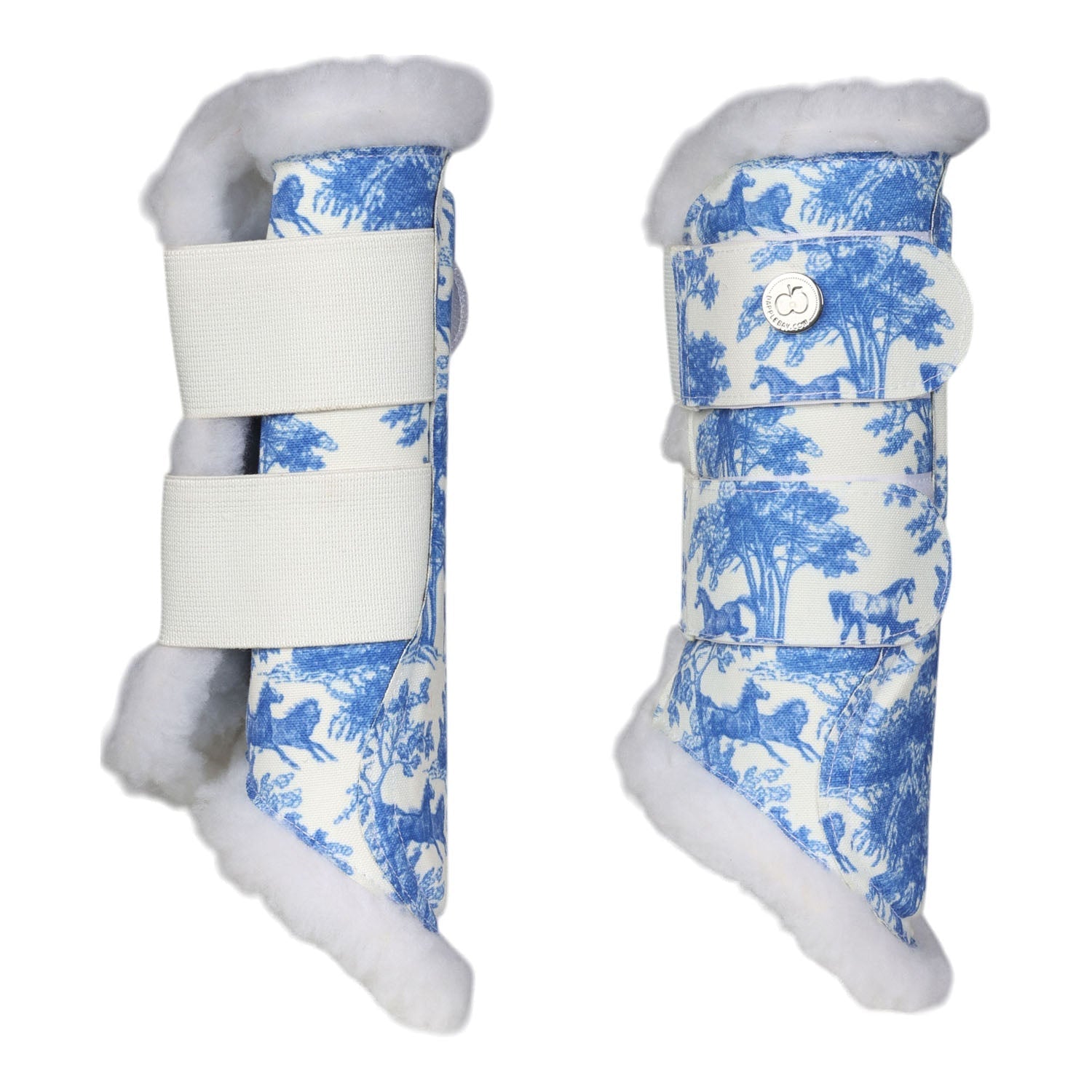 Dapplebay Equestrian Toile Brush Horse Boots-Blue/White