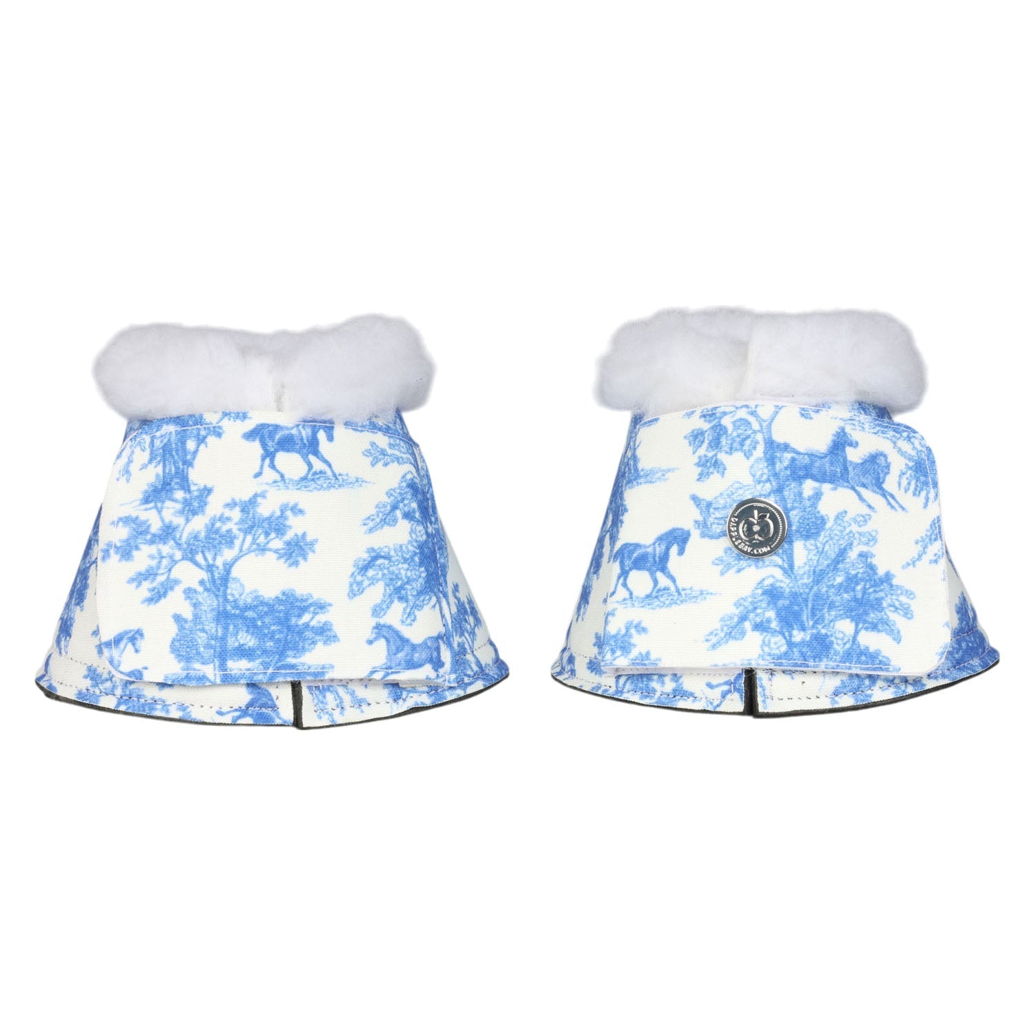 Dapplebay Equestrian Toile Bell Boots-Blue/White