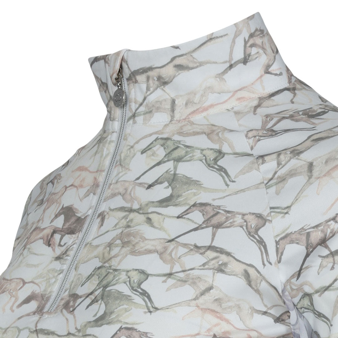 Dapplebay Galloping Watercolor 1/4 Zip Riding Top