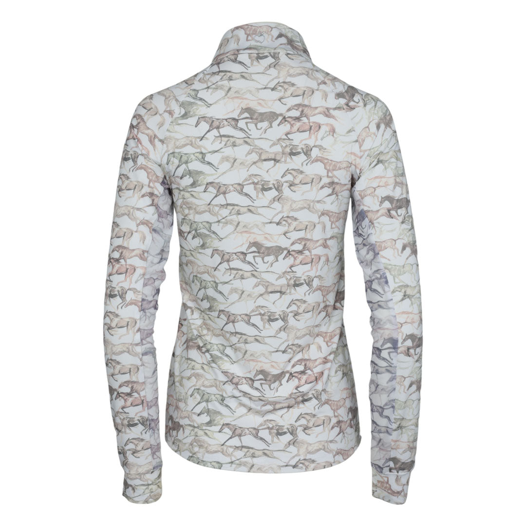 Dapplebay Galloping Watercolor 1/4 Zip Riding Top
