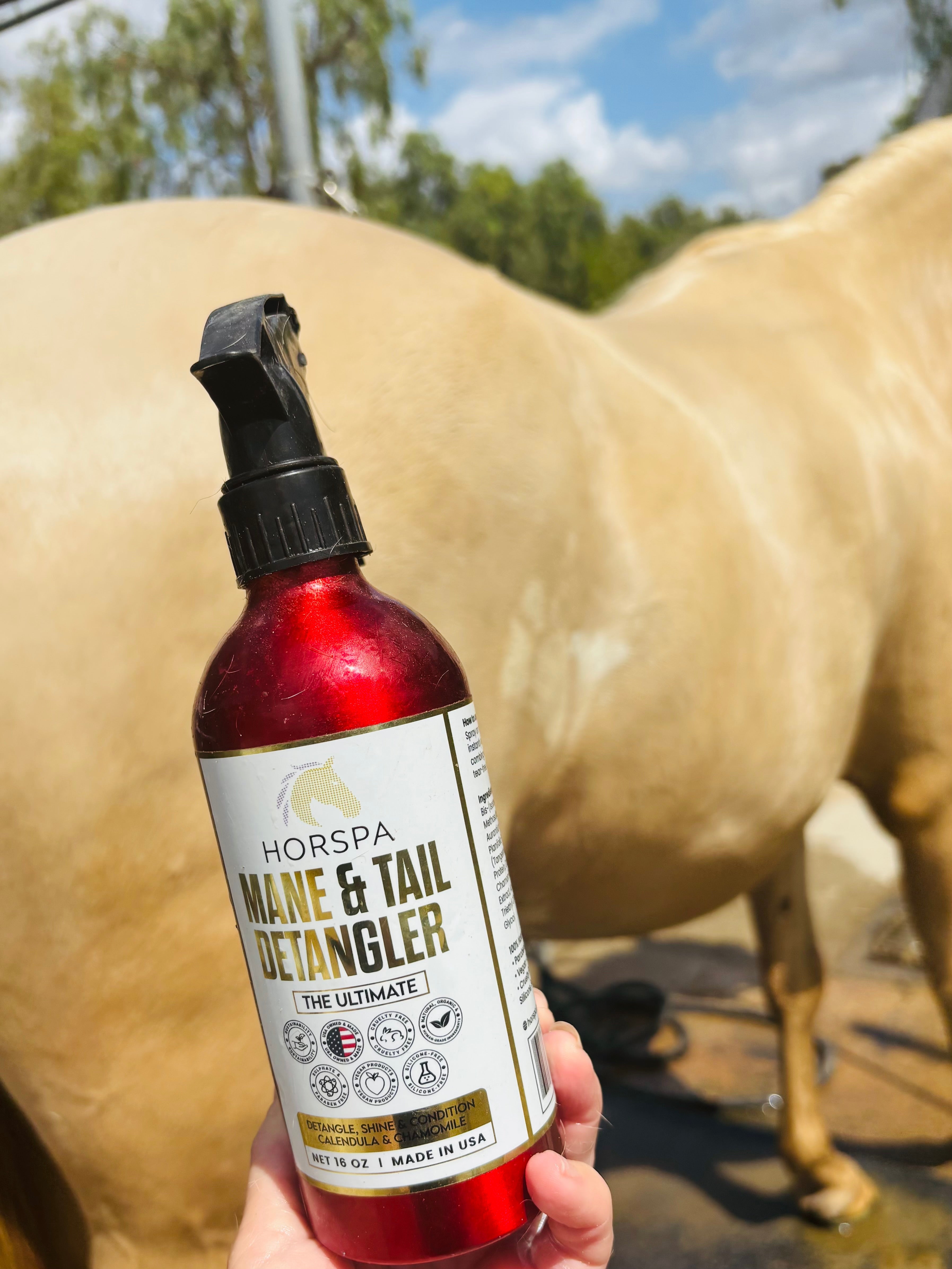 Mane & Tail Detangling Spray - The Ultimate Calendula & Chamomile 16oz Aluminum Bottle