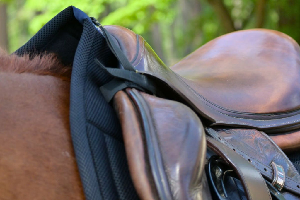 Jump Mesh Saddle Pad with Quick Dry Cotton Lining in Navy, White, or Black