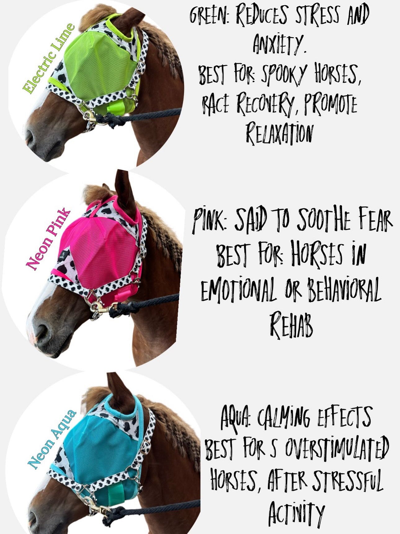 Smokin Spades Fly Mask - Neon Aqua Mesh