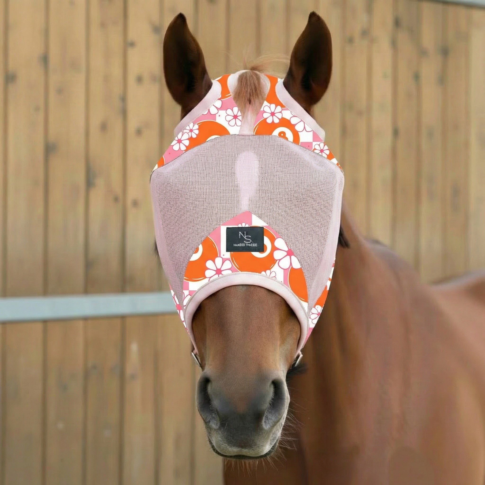 Daisy 8 Horse Fly Mask -Pink Mesh