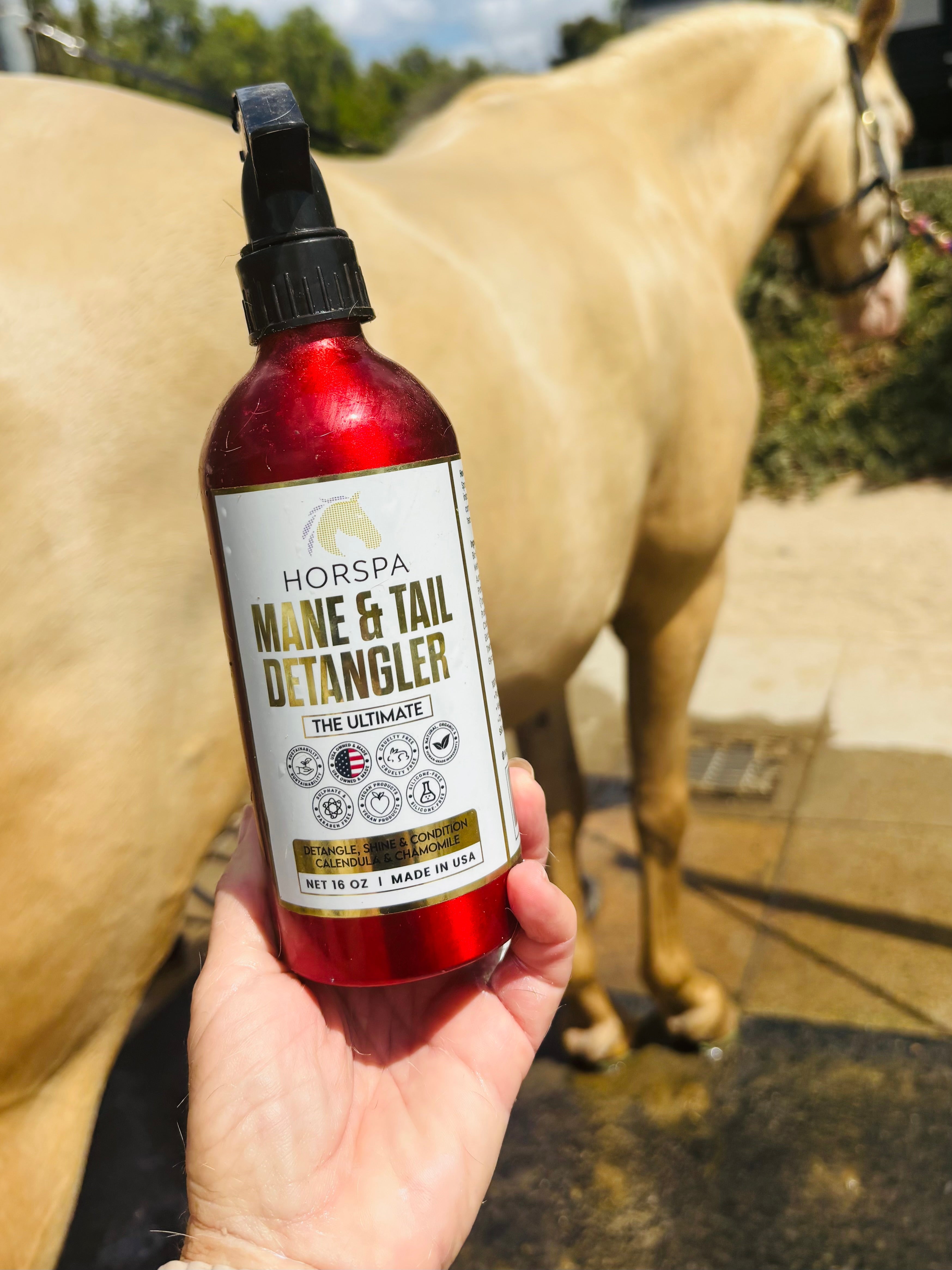 Mane & Tail Detangling Spray - The Ultimate Calendula & Chamomile 16oz Aluminum Bottle
