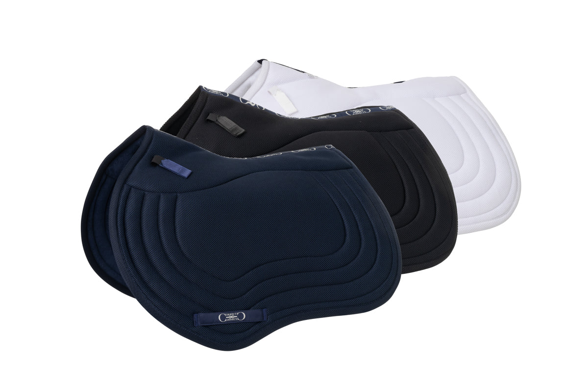Jump Mesh Saddle Pad with Quick Dry Cotton Lining in Navy, White, or Black