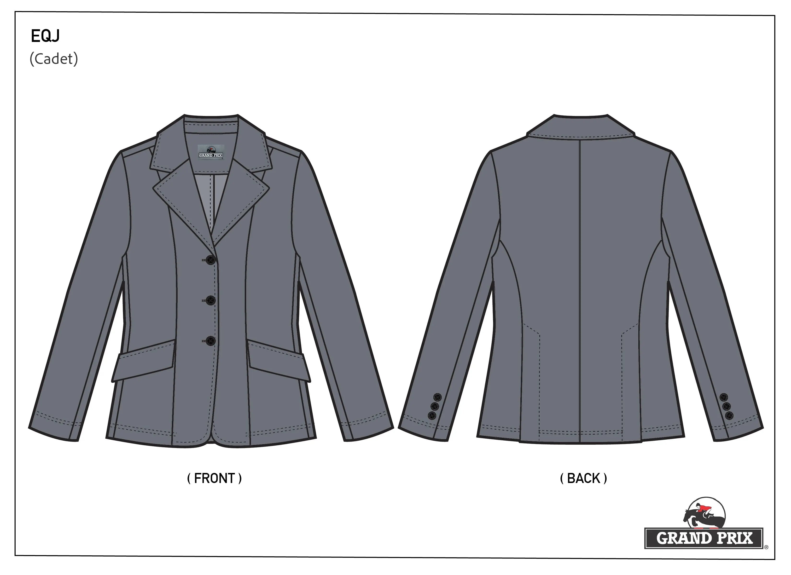 Grand Prix Ladies EQJ 3 Button Show Coat, NY Tech Fabric, Black