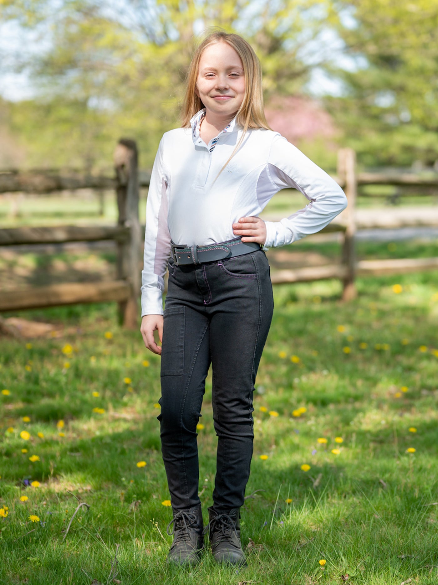 Girl's Denim Knee Patch Tread Breech
