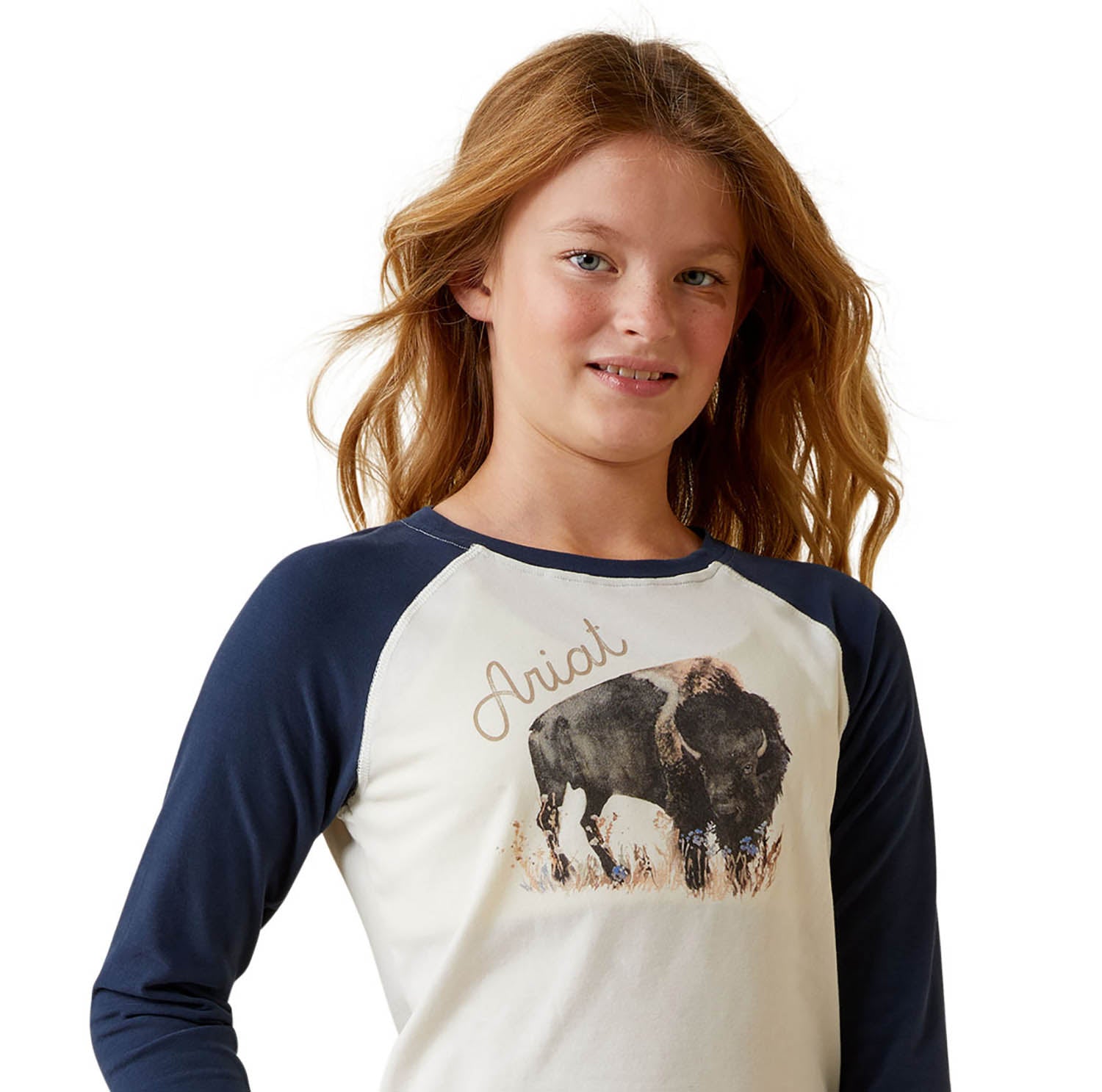 Ariat Girl's Painted Buffalo Raglan T-Shirt