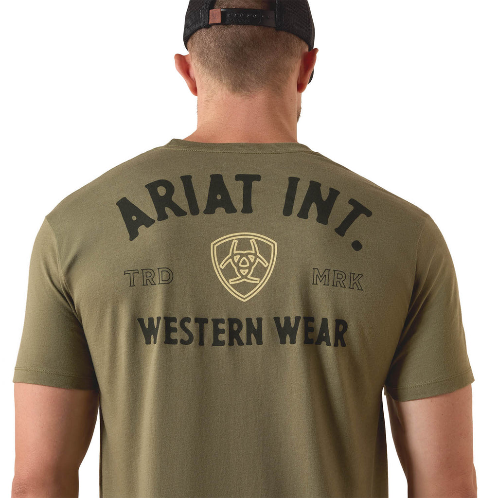 Ariat Mens Outline Shop Short Sleeve Shirt, Western Wear Tee