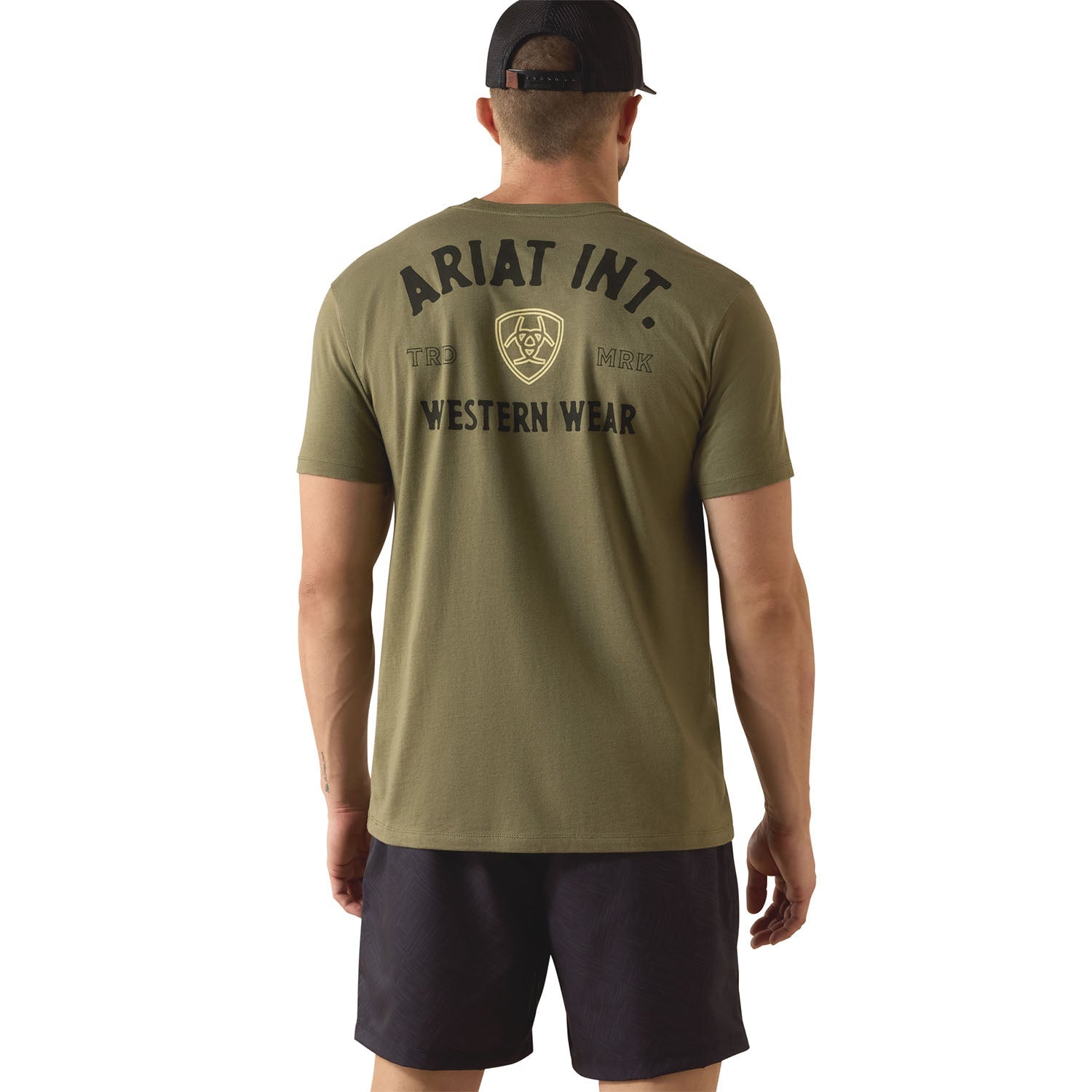 Ariat Mens Outline Shop Short Sleeve Shirt, Western Wear Tee