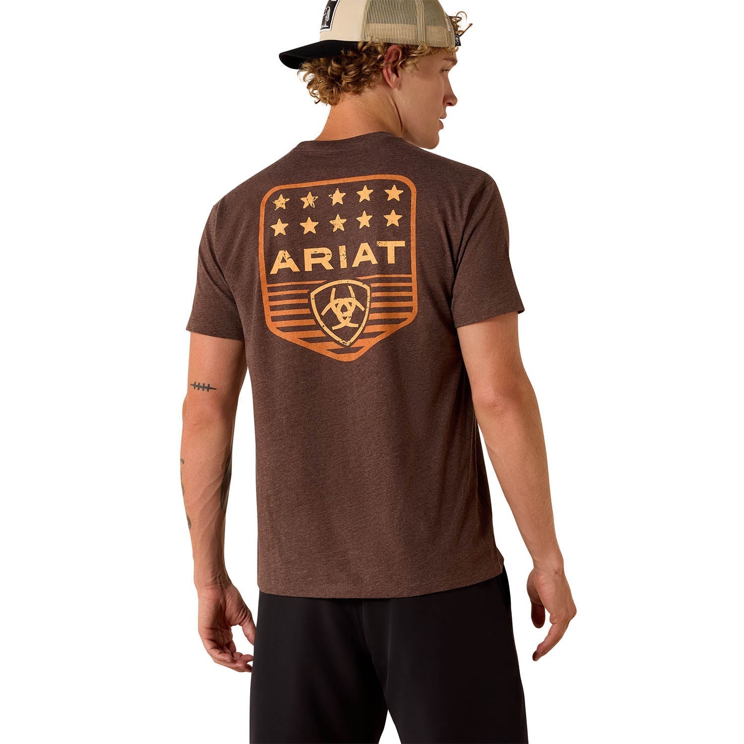 Ariat Mens Patriotic Badge Short Sleeve Shirt, 100% Cotton Unisex Top