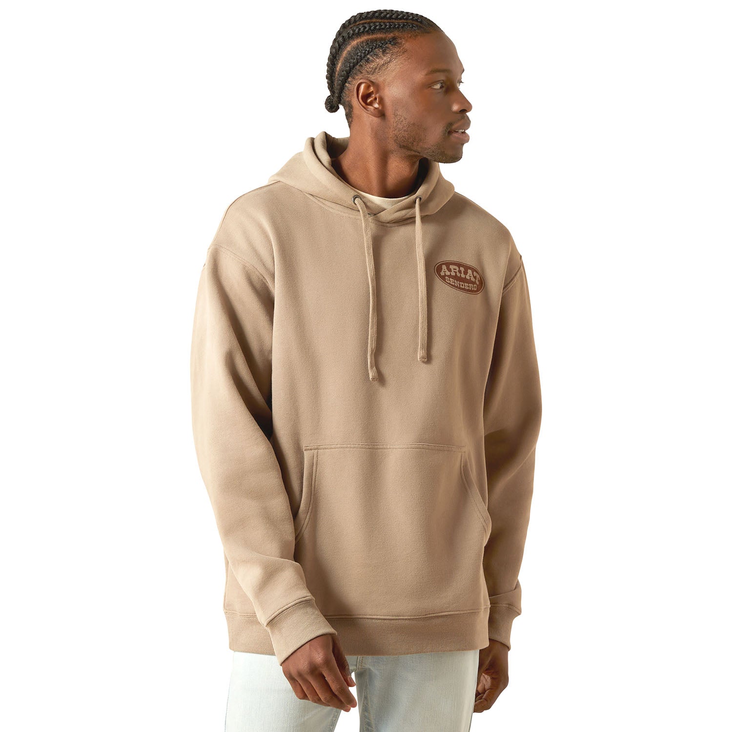 Ariat Mens Sendero "Slow Horses" Graphic Hoodie – Relaxed Fit Brushed Fleece Pullover