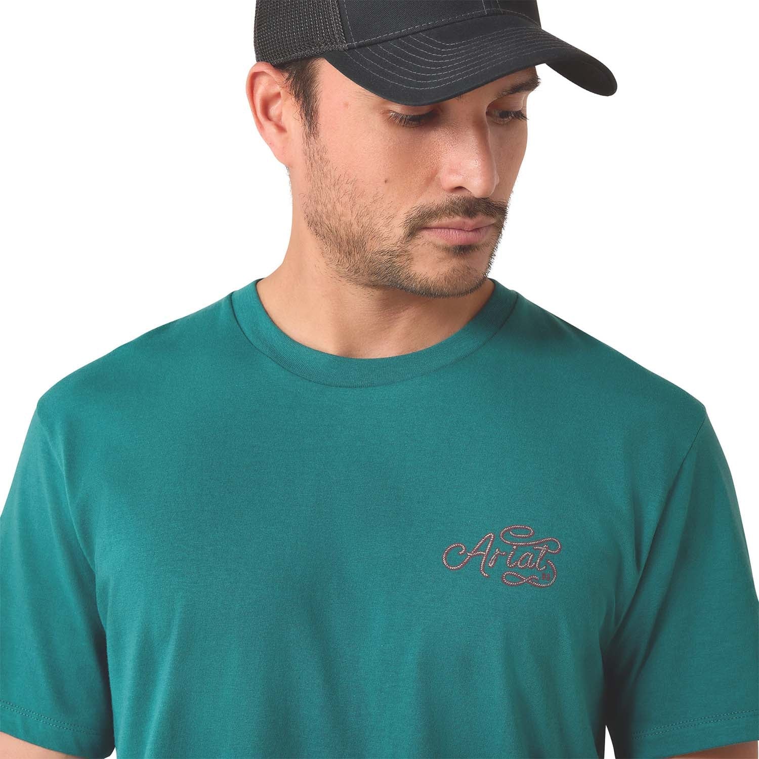 Ariat Mens Short Sleeve Shirt, Cattle Skull Freedom Western Graphic Tee