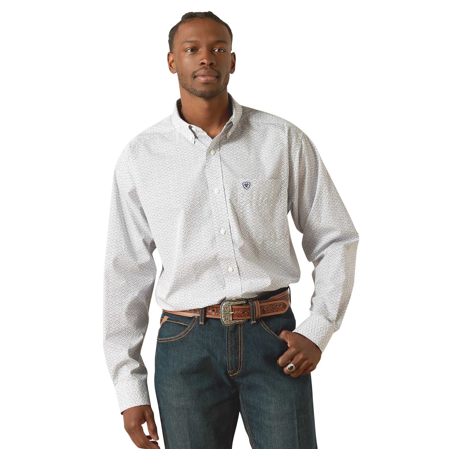 Ariat Mens Wrinkle Free "Declan" Classic Fit Long Sleeve Shirt – Iron-Free Button-Front Shirt