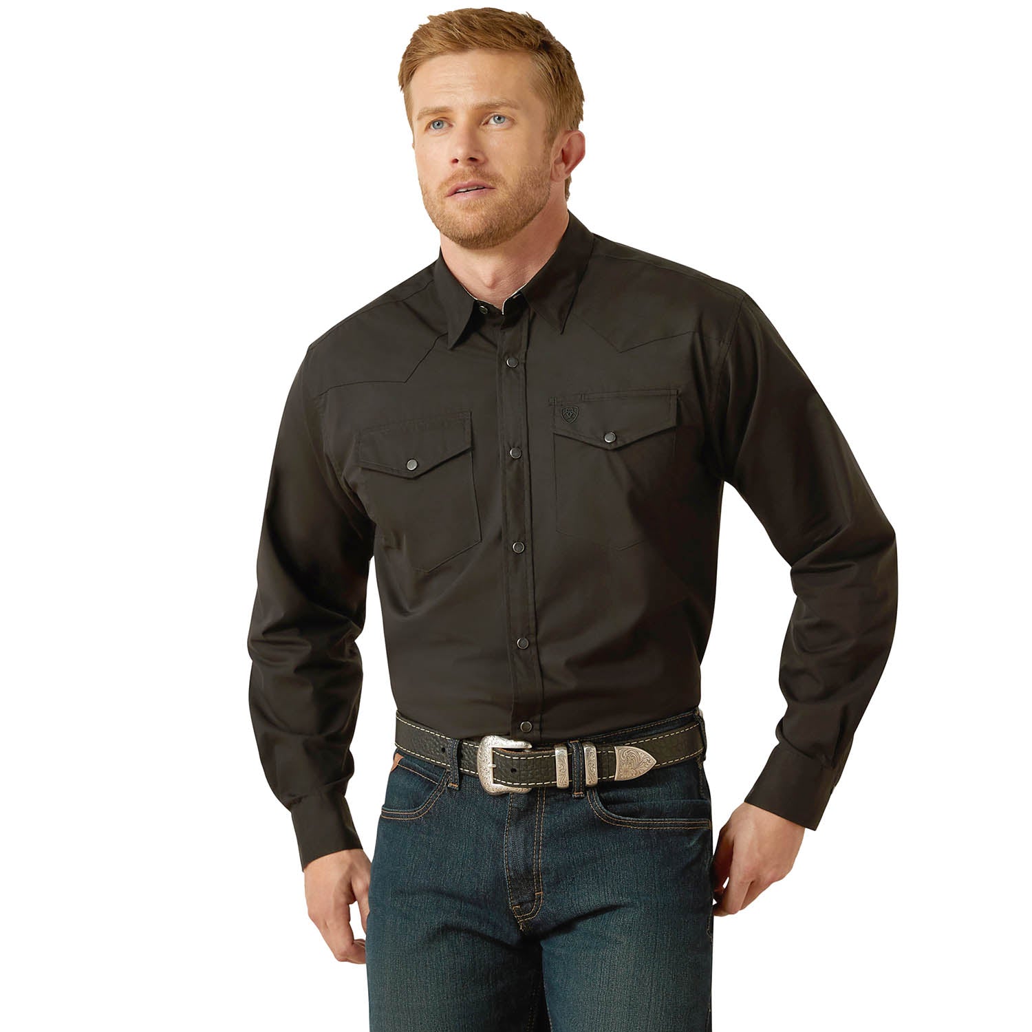 Ariat Mens Wrinkle Free Refines Slub Long Sleeve Shirt