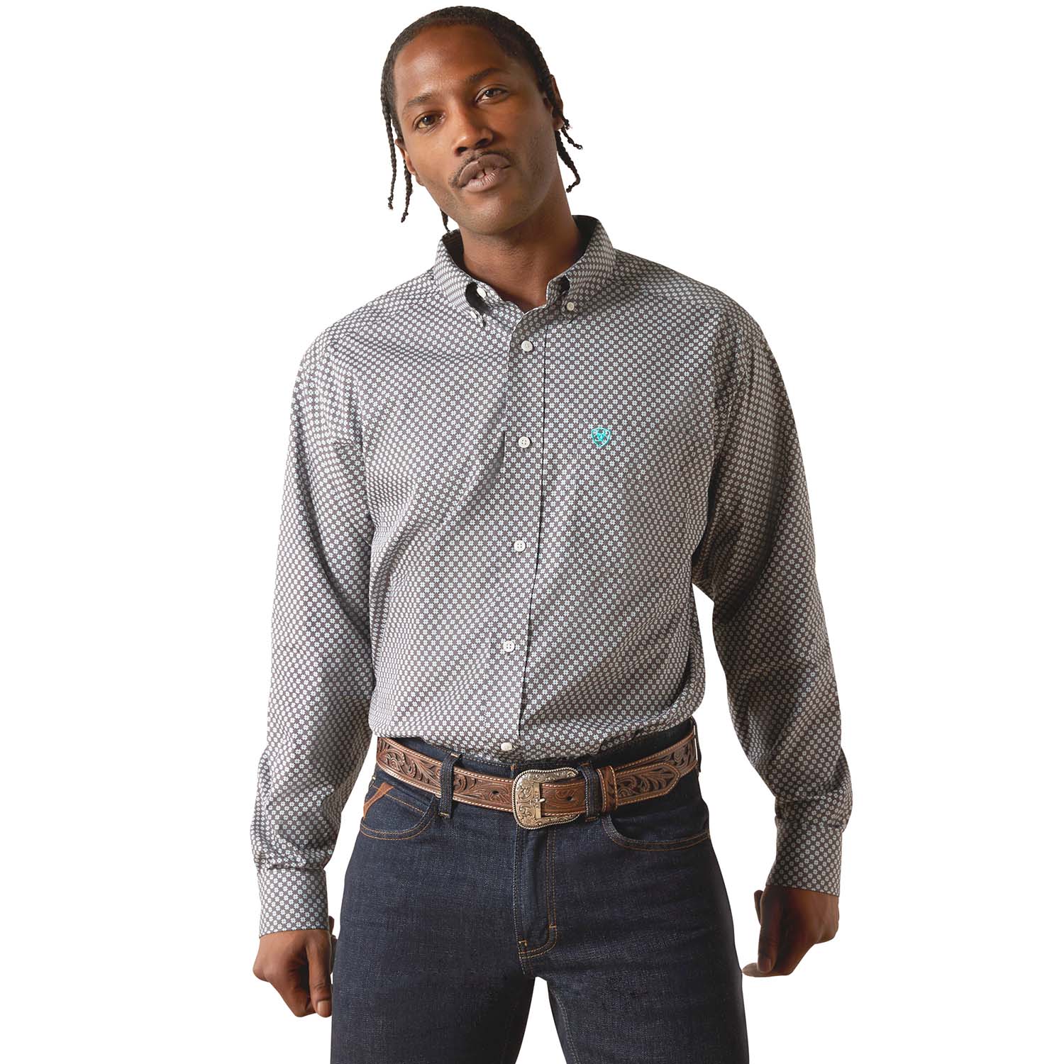 Ariat Mens Wrinkle Free Solid Classic Fit Long Sleeve Shirt