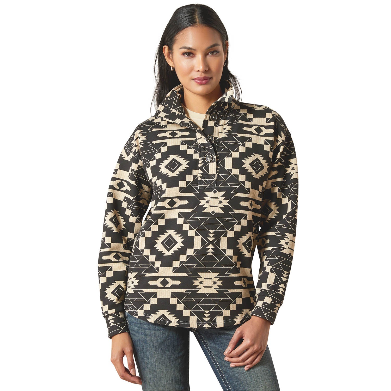 Ariat Womens Hometown Button Front Sweatshirt