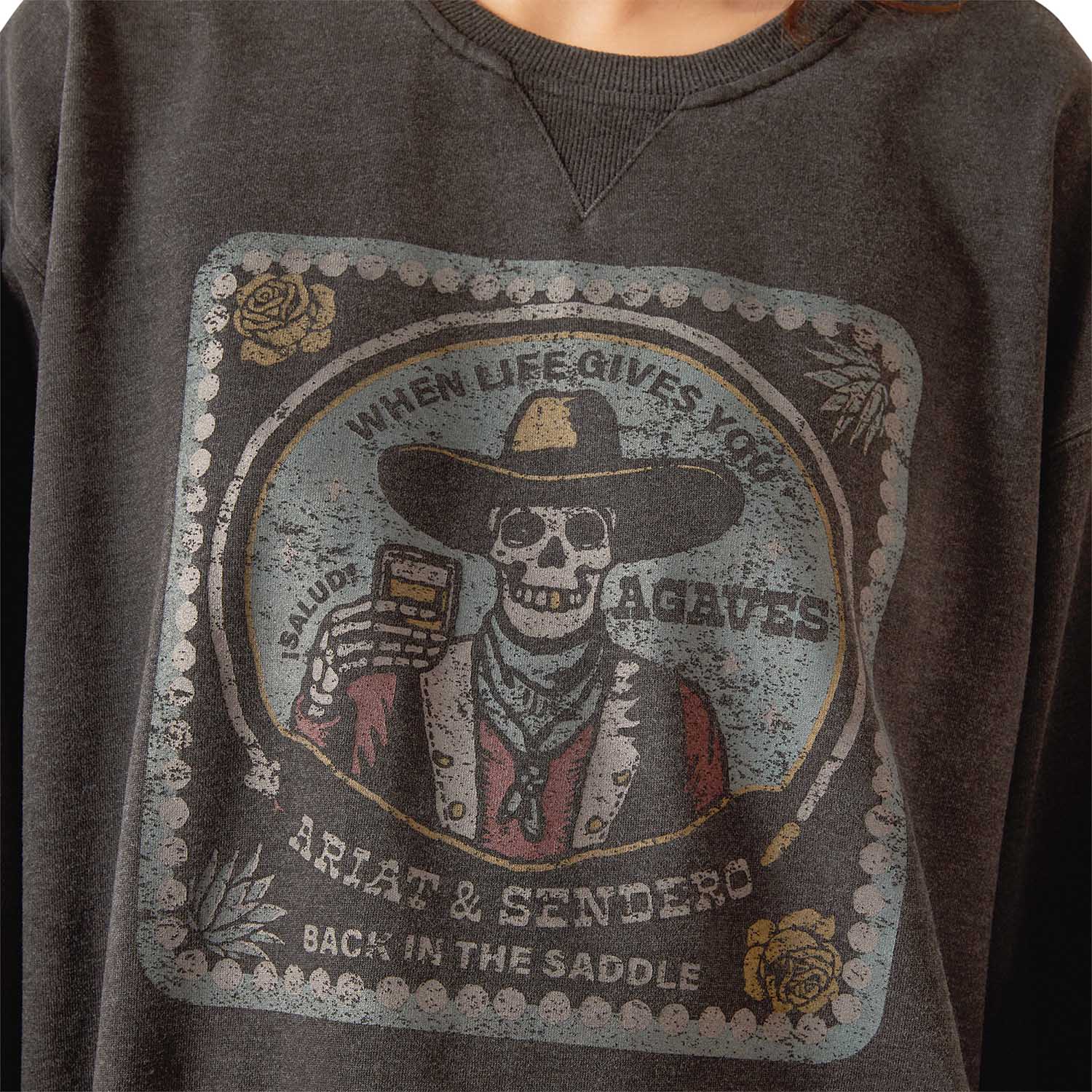 Ariat Womens Oversized Sendero "When Life Gives You Agaves" Graphic Sweatshirt – Limited Edition