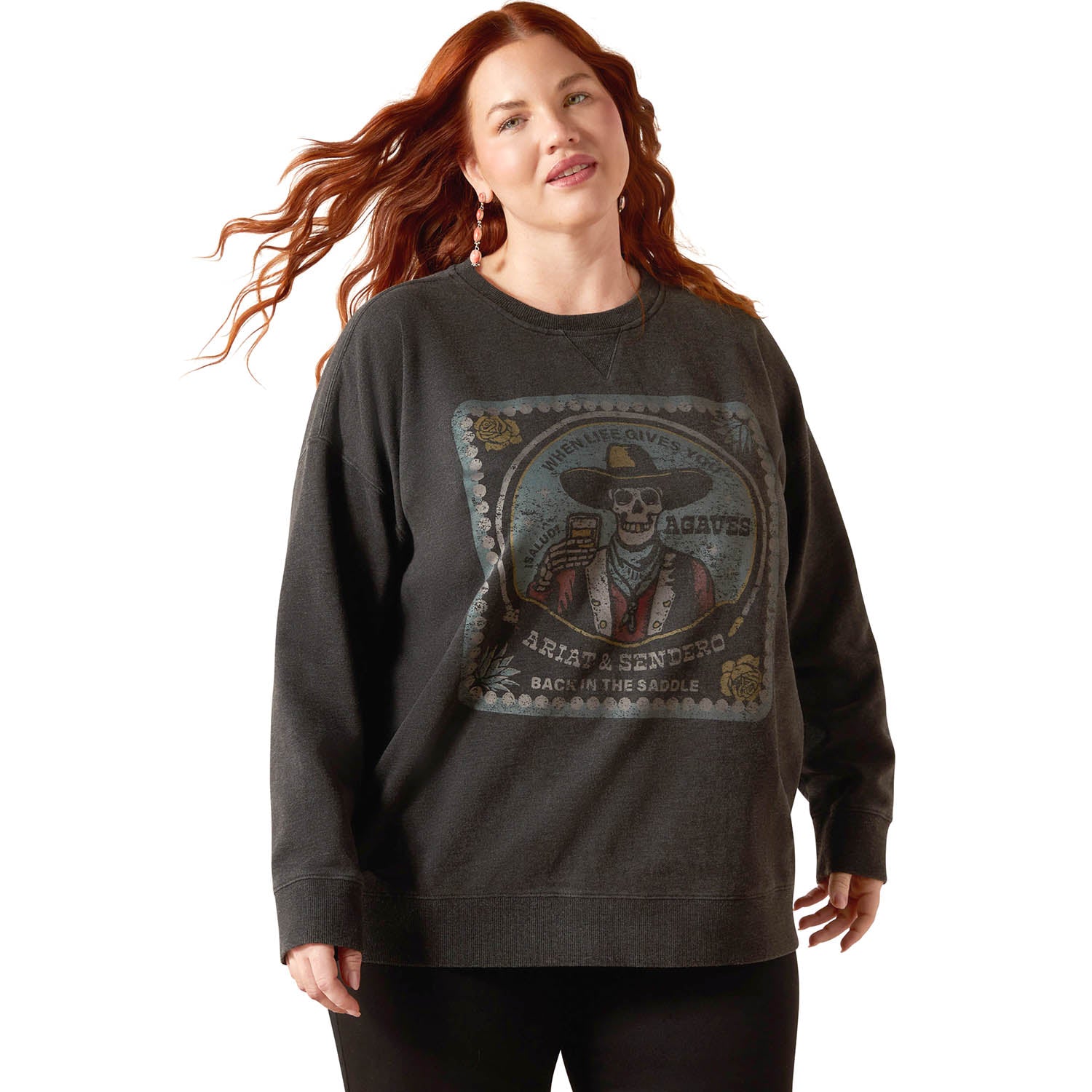 Ariat Womens Oversized Sendero "When Life Gives You Agaves" Graphic Sweatshirt – Limited Edition