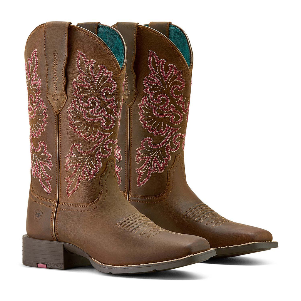 Ariat Women's Western Round Up Wide Square Toe StretchFit Boots