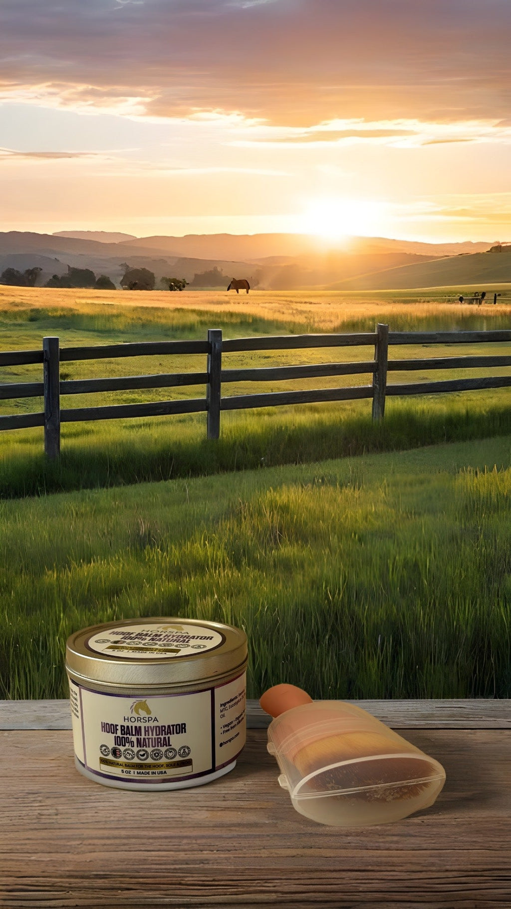 Hoof Balm Hydrator 100% Natural with Brush Applicator  5 oz