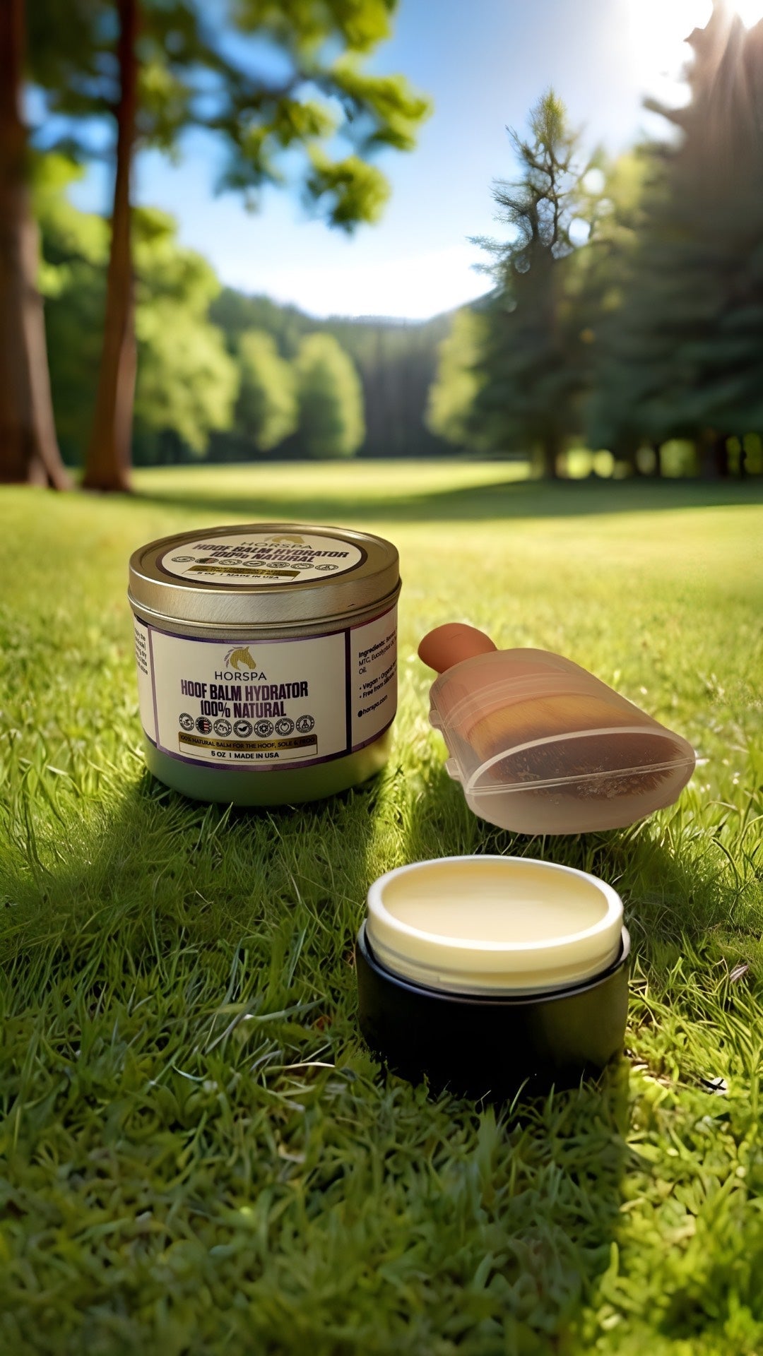 Hoof Balm Hydrator 100% Natural with Brush Applicator  5 oz