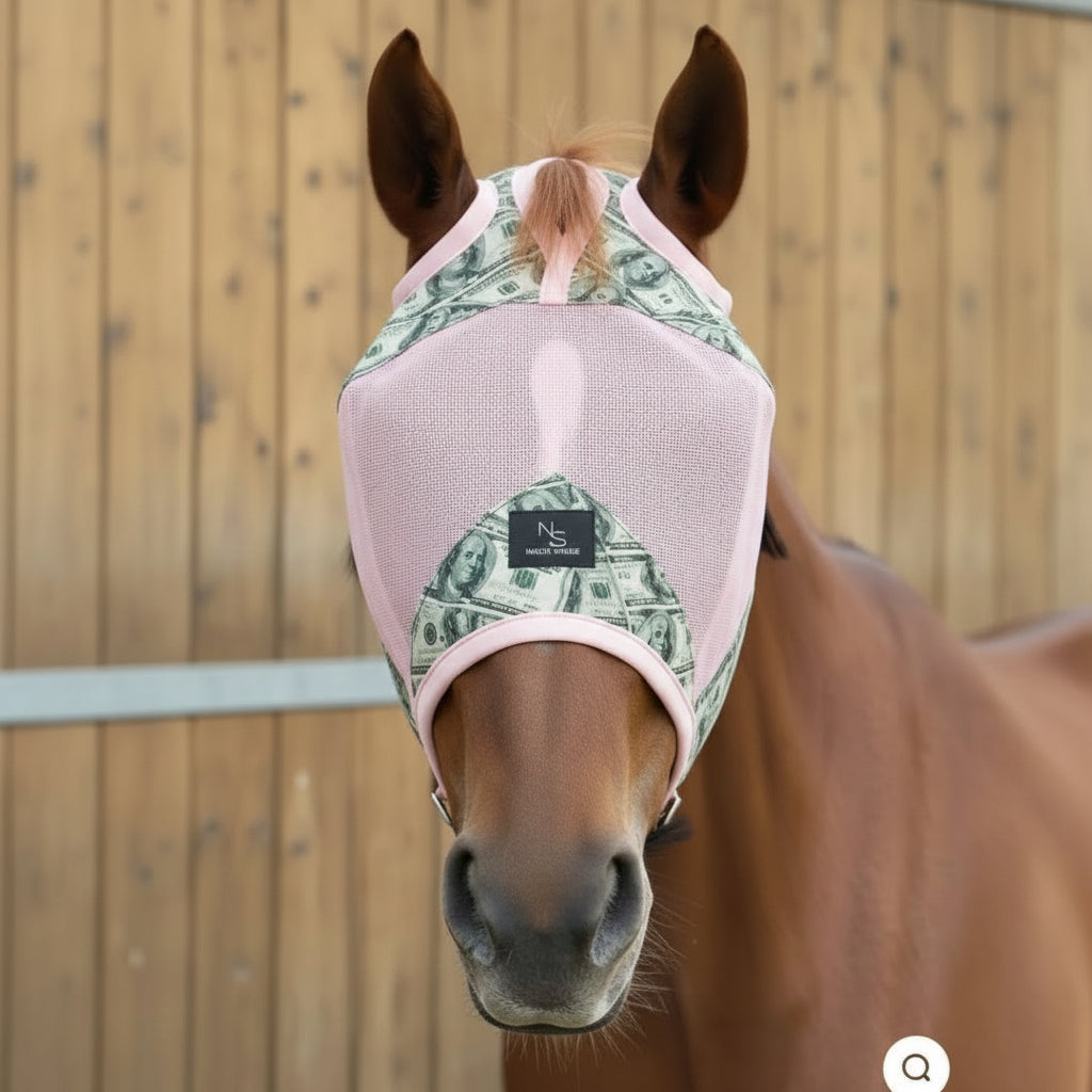 Entry Fees Fly Mask -Baby Pink