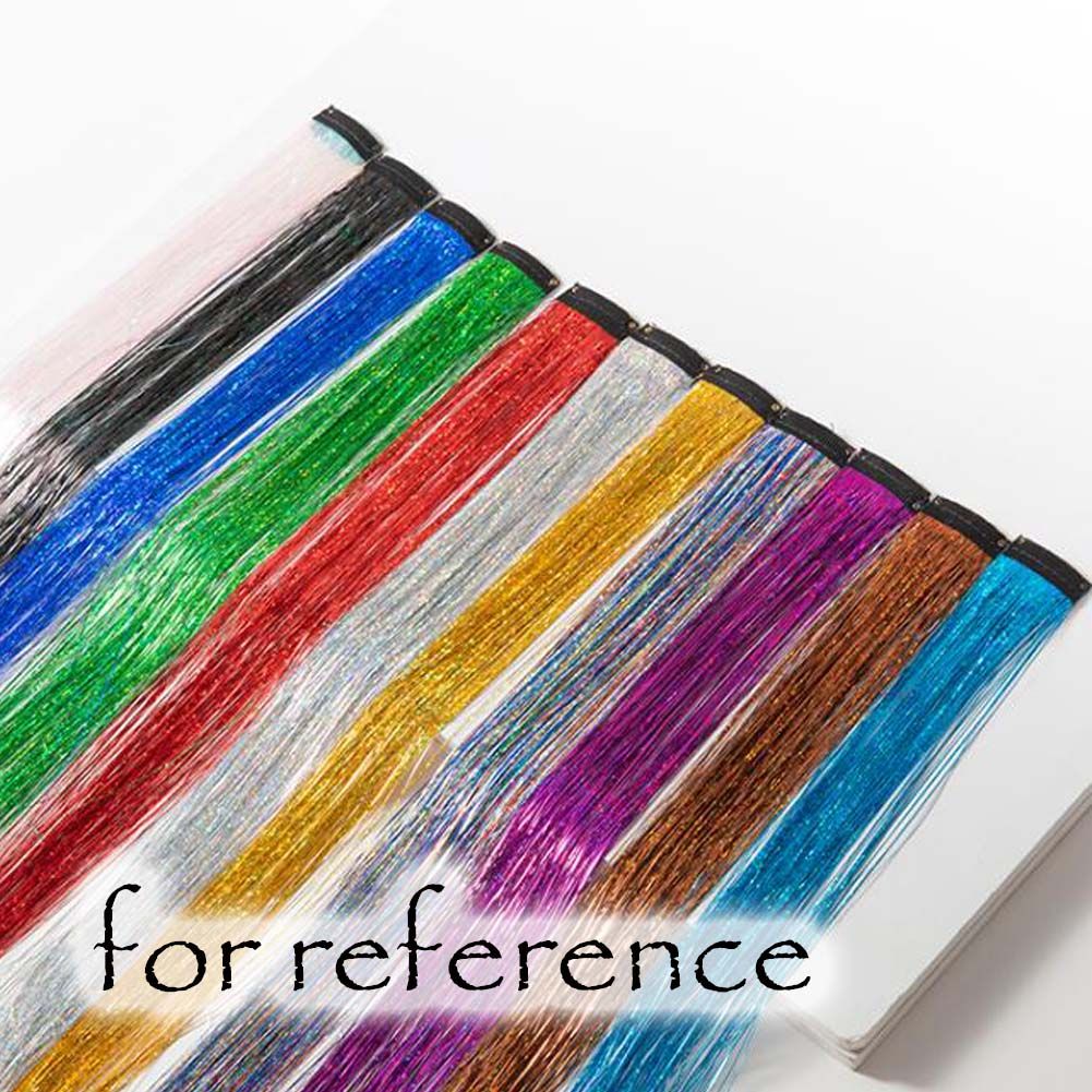 5 Pcs Highlight Glitter Tinsel Extensions Clip-In Party Shiny Extensions Bling Bling, Gold