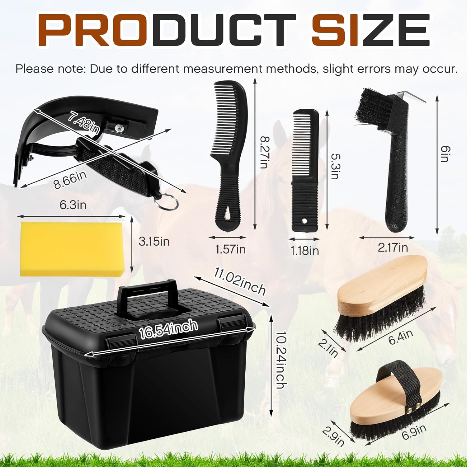 Large 8-piece Horse Grooming Box Kit