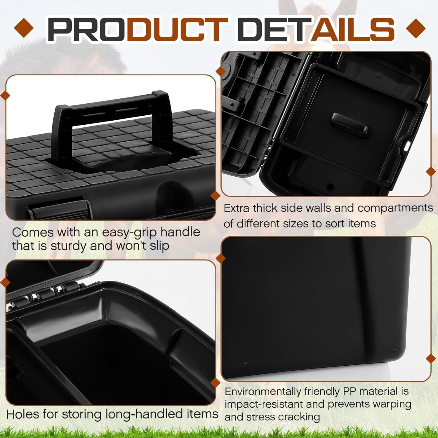 Large 8-piece Horse Grooming Box Kit