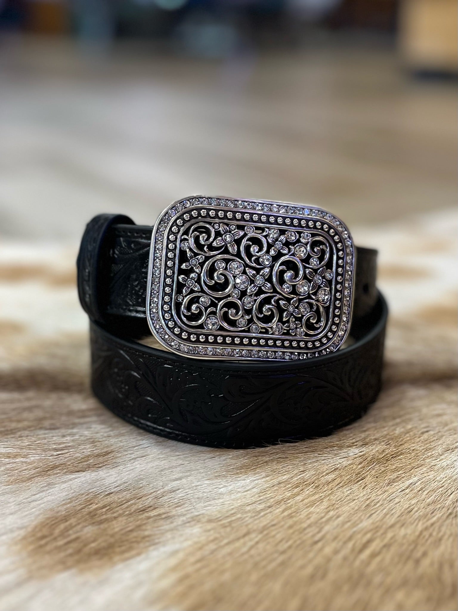 Black Floral Belt | Ariat Womens