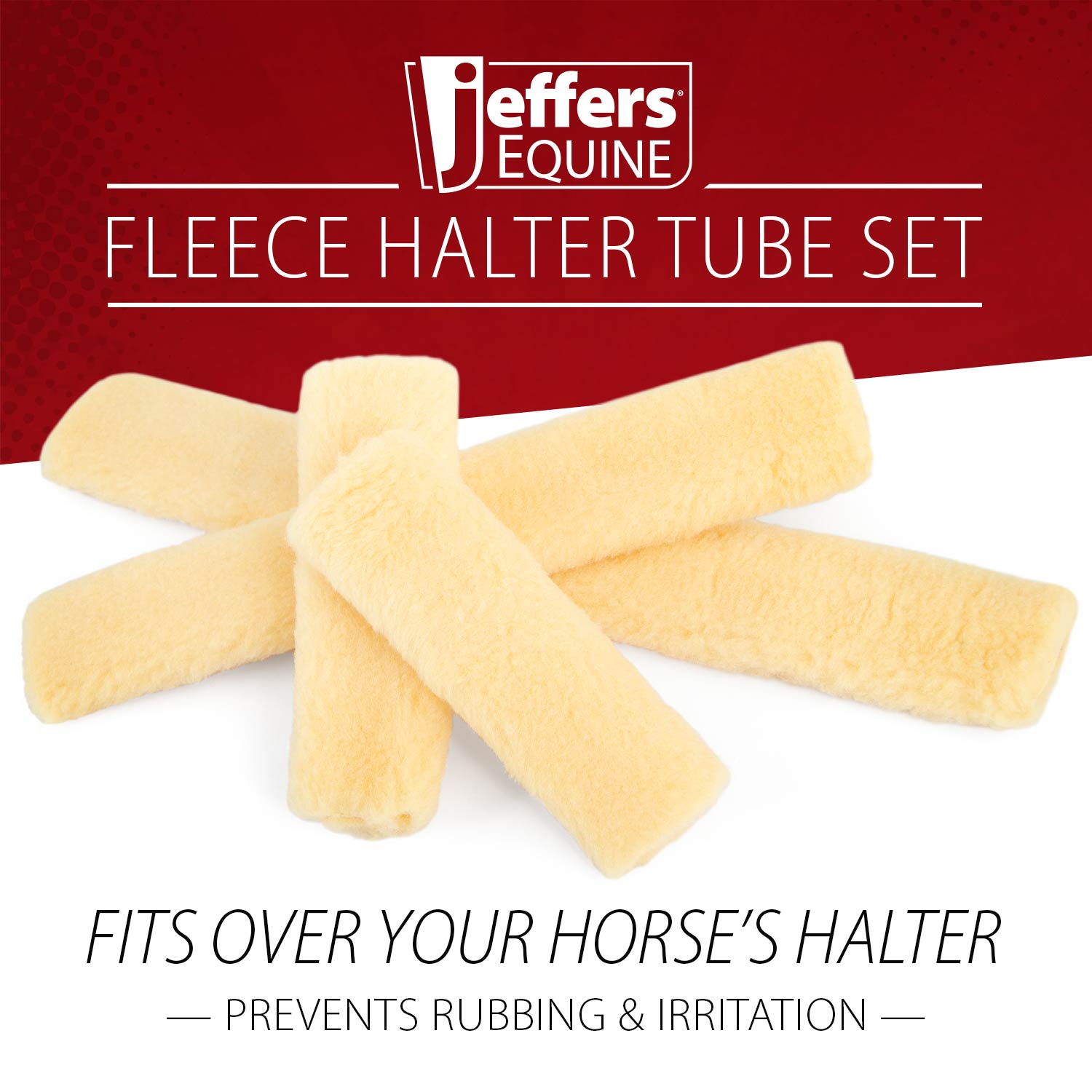 Jeffers Horse Fleece Halter Tube, 4 Piece Comfort Set